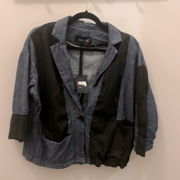 Alembika Ozai N Ku Jacket & Cropped Pants Set NWT Blue Denim Chambray Size XS - Picture 3 of 15